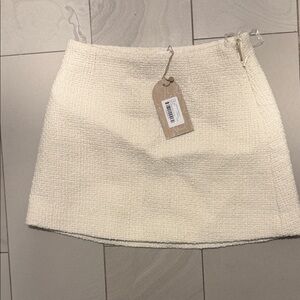 Meshki Cream Tweed Mini Skirt